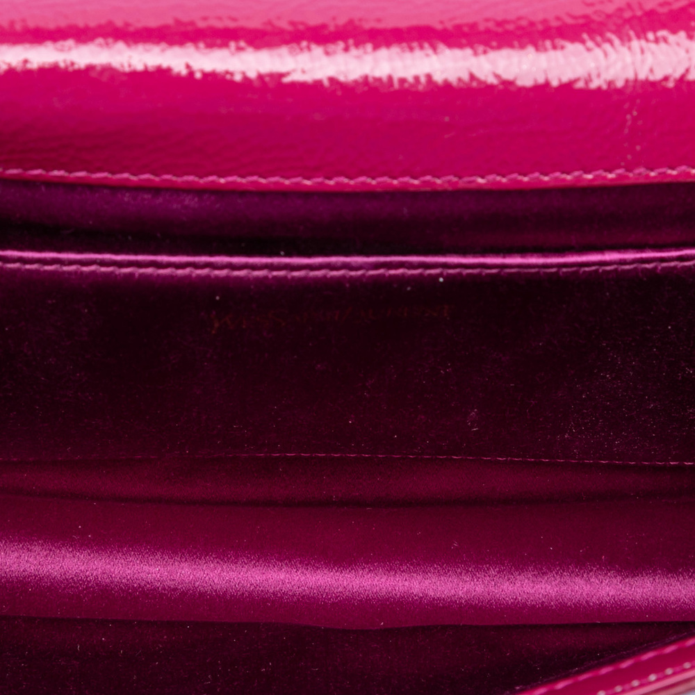 Pre-Loved Saint Laurent Large Textured Patent Belle De Jour Clutch - Picture 4 of 7